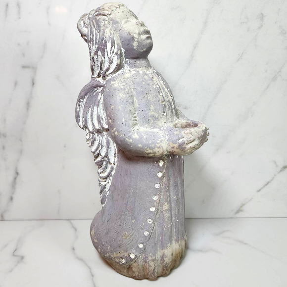 Retired Signed Isabel Bloom Hope Angel with Wings Candle Holder Sculpture 10" - Picture 4 of 10